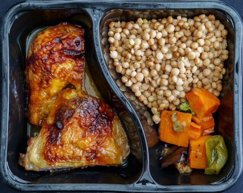 Frozen - Apricot chicken Maryland, couscous, roasted vegetables