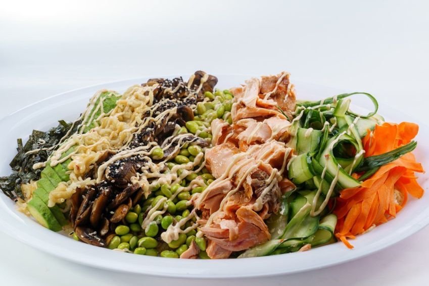 Salmon poke platter