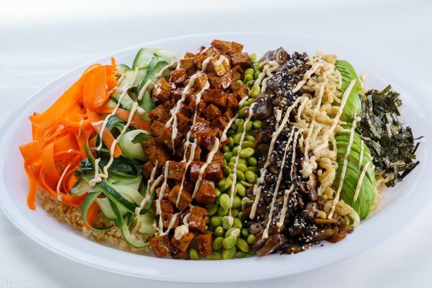 Tofu poke platter