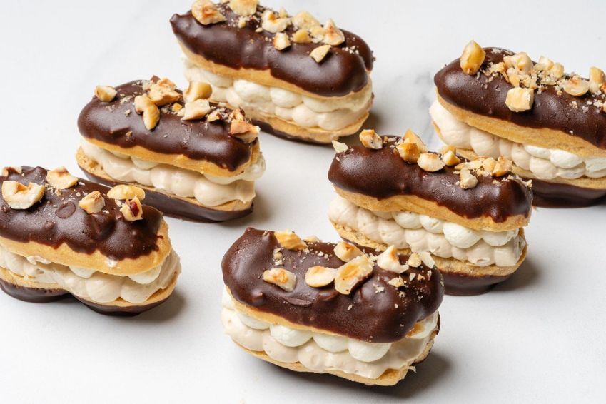 Mini chocolate hazelnut eclair