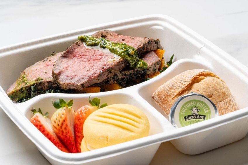 Bento Box - Herb Crusted Rare Roast Beef