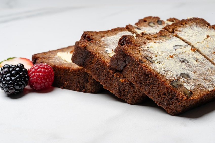Banana bread – thickly sliced
