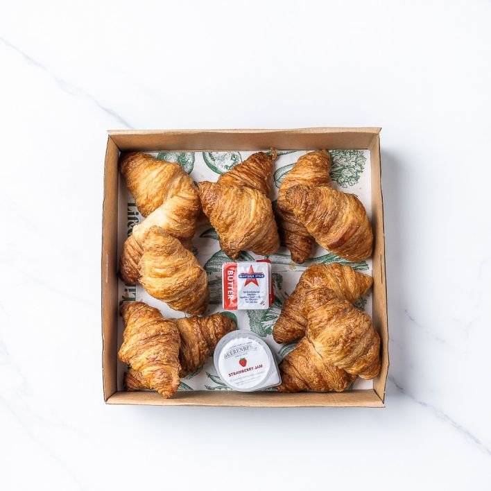 Mini Croissants with Jam and Butter