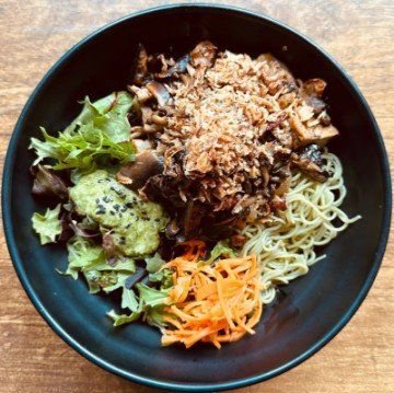 Large Vermicelli Salad - Vegan Sauteed Shitake, Enoki & Shimeji Mushrooms (GF) (DF)