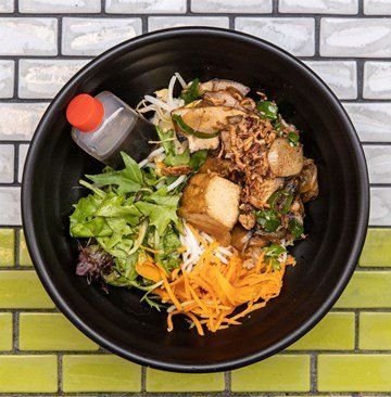Medium Vermicelli Noodle Salad - Vegan Sauteed Shitake, Enoki & Shimeji Mushrooms (GF) (DF)
