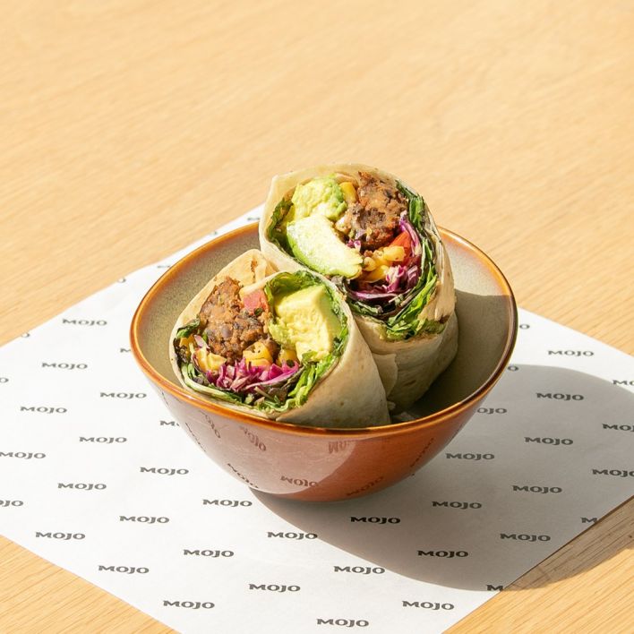 Mexican Black Bean Wrap, Guacamole and Fresh Salsa