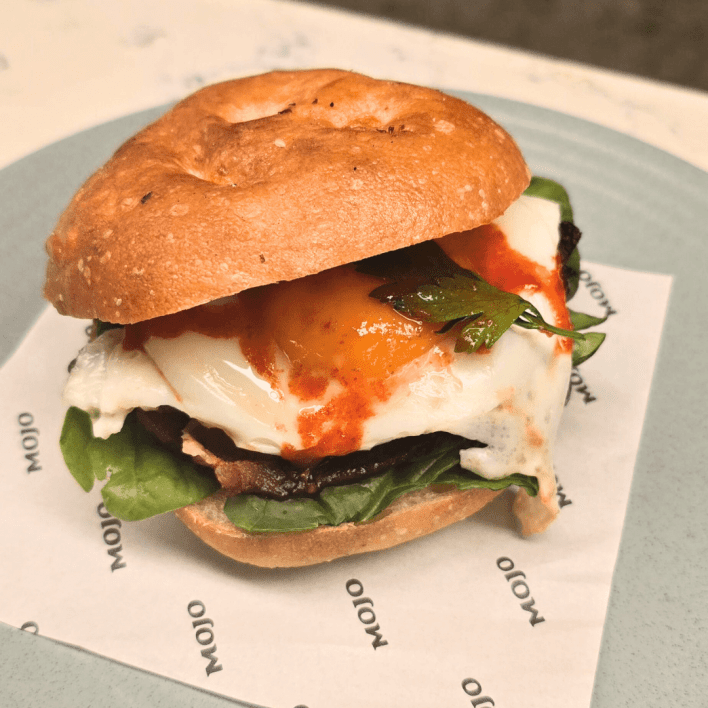 Breakfast Bap with Bacon & Egg