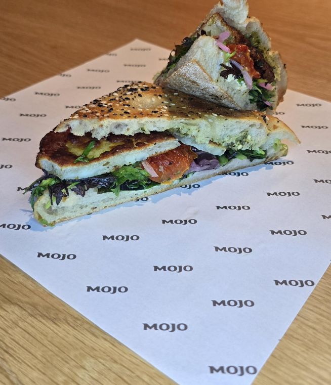 Mediterranean Halloumi, Sundried Tomato, Olive & Pesto Pide