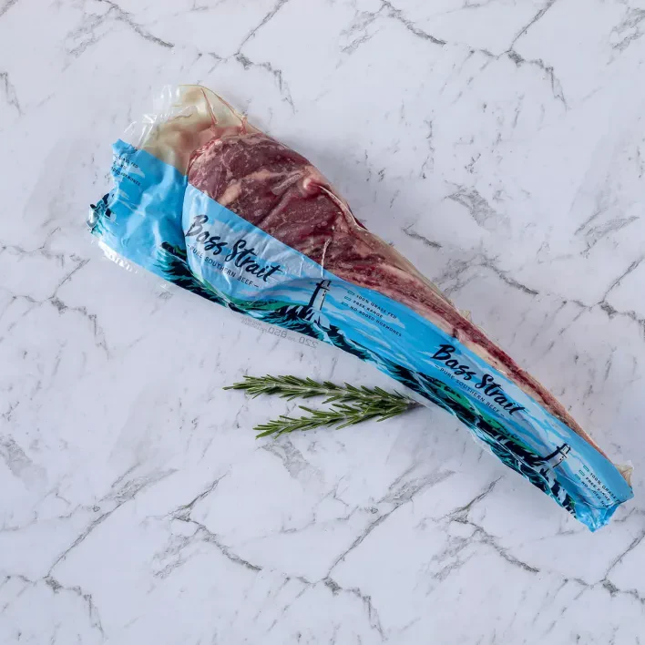 Beef Tomahawk Steak Bass Strait Tasmanian Grass Fed Hormone/Antibiotic Free MSA