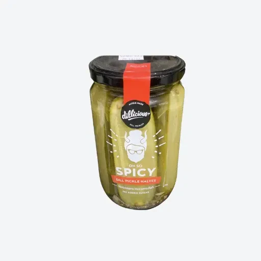 675g Dillicious Oh So Spicy Dill Pickle Halves