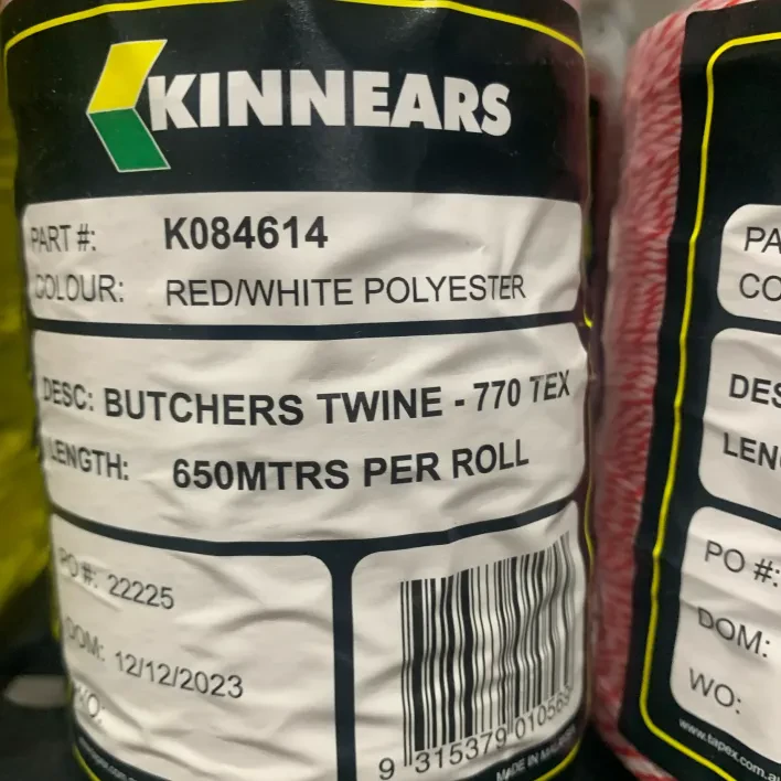 650m Butcher Twine Red & White Poly
