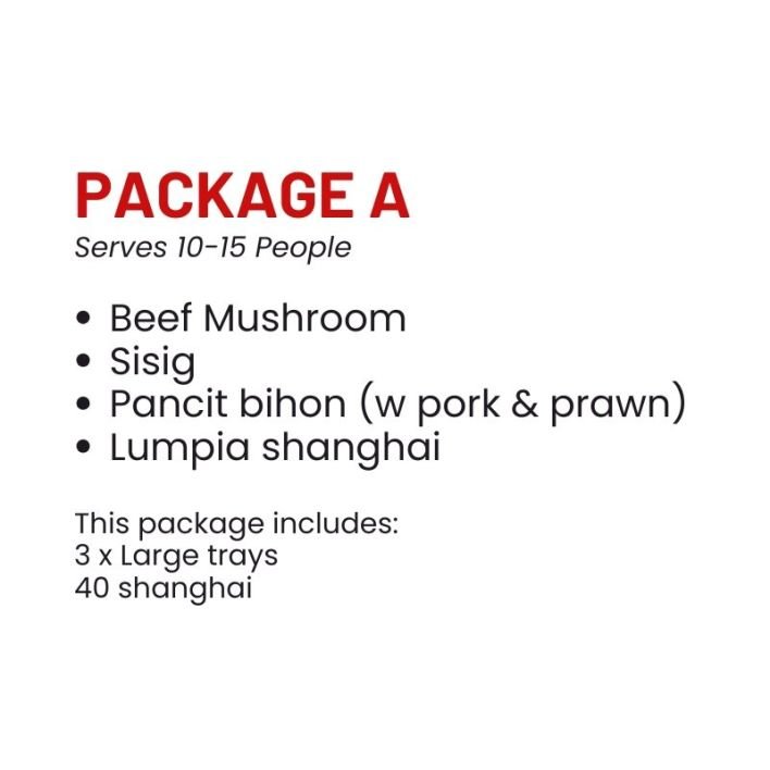Package A (10-15 pax)