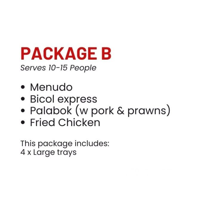 Package B (10-15 pax)