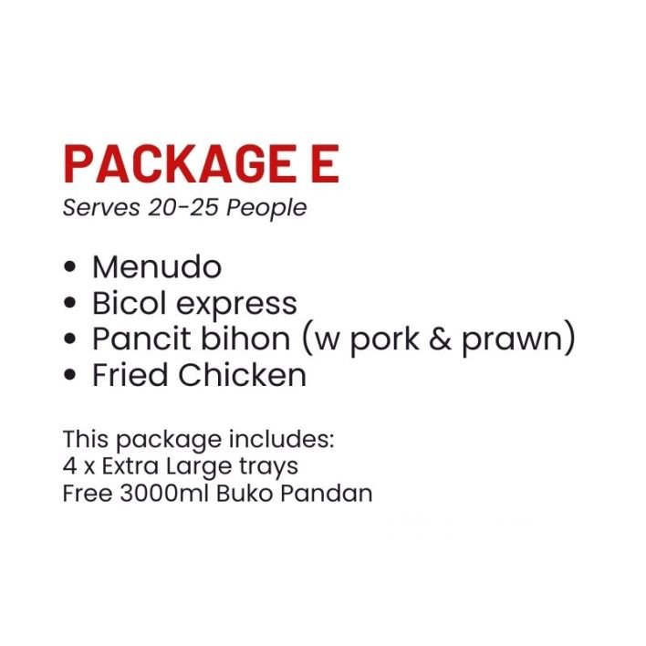 Package E (20-25 pax)