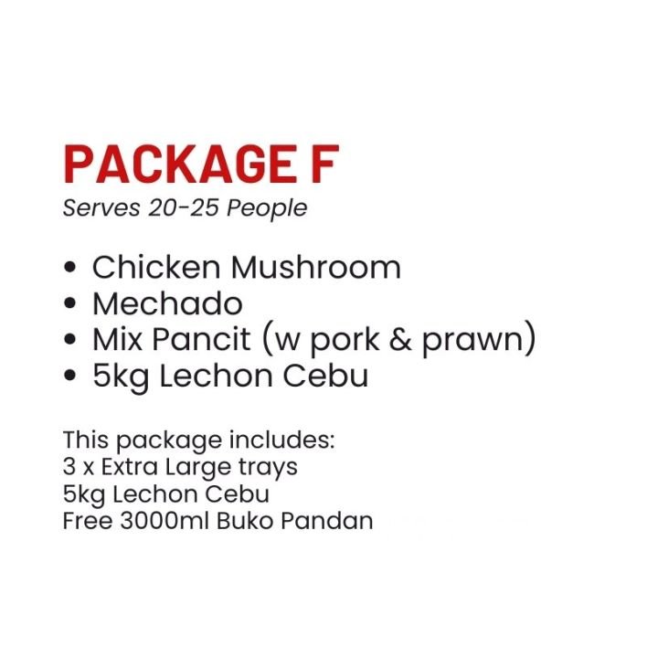 Package F (20-25 pax)
