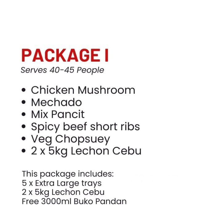 Package I (40-45 pax)