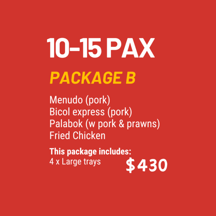 Package B (10-15 pax)