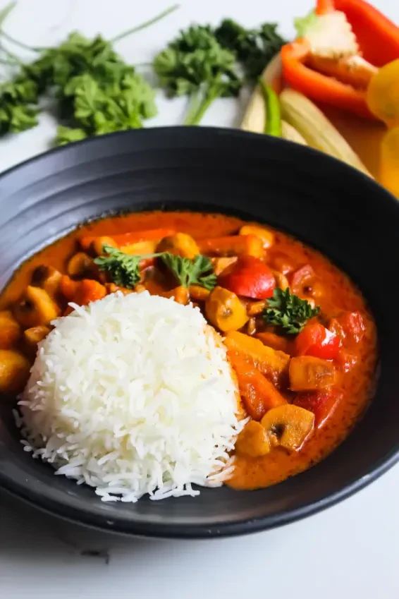 Thai Red Vegetable Curry with Rice