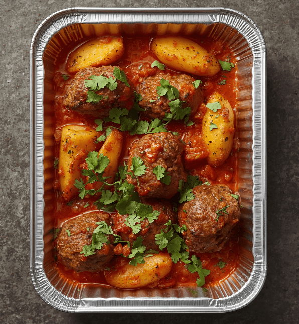 Moroccan Lamb Meatballs in Spicy Coriander & Tomato Sauce with Baby Potatoes - Individual Pack