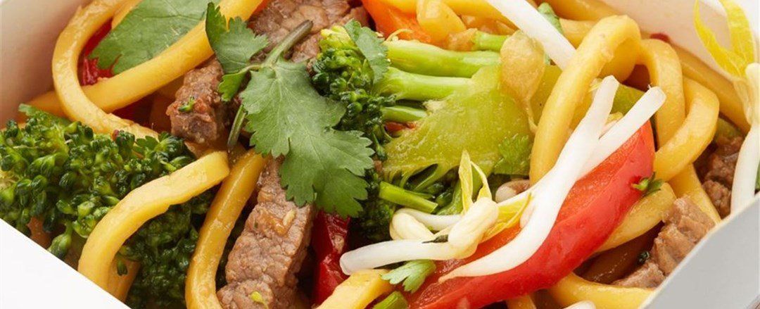 Hokkien Noodles and Vegetables combo with Fruit Juice