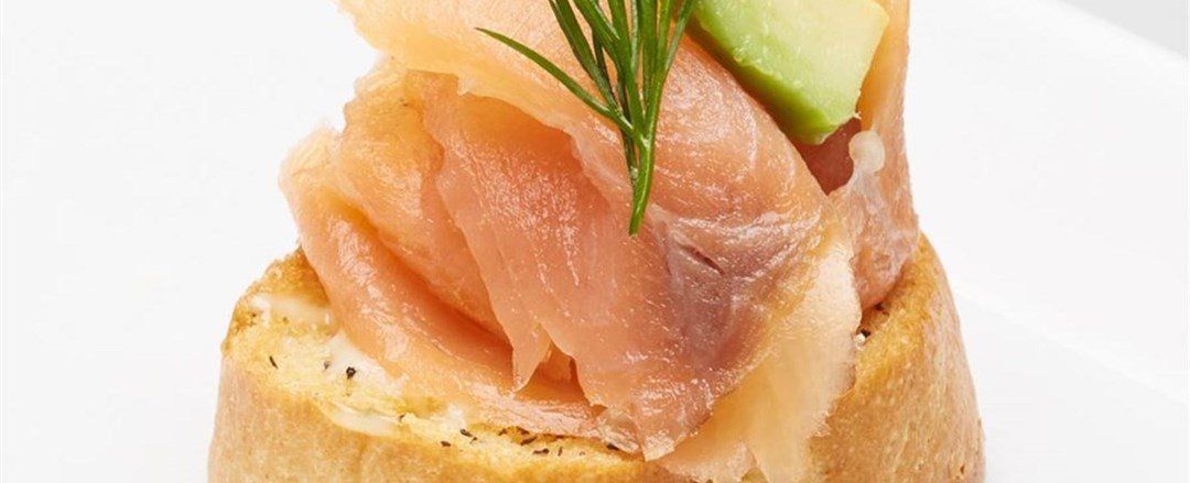 Smoked Salmon Avocado and Dill Bruschetta
