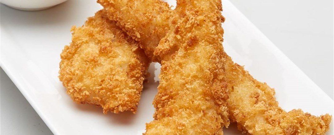 Fish Goujons - sesame crusted w wasabi mayo