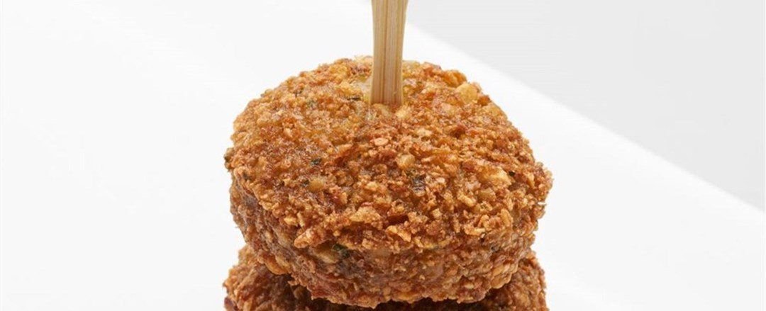 Falafel Balls (2 per serve) on a skewer w yoghurt raita GF V - VEGAN