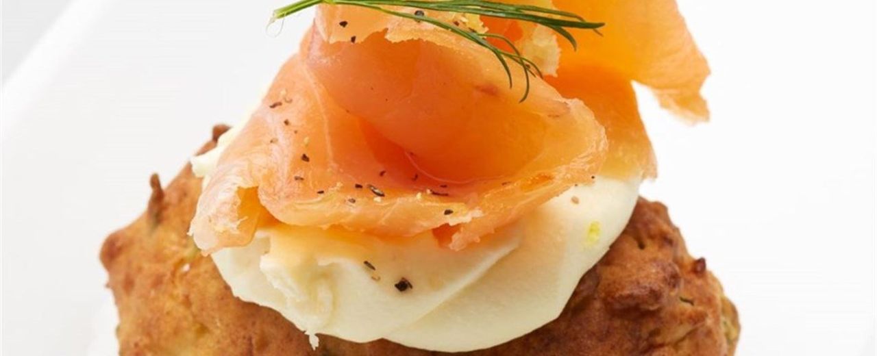 Sapore Corn Fritters with Crème Fraîche & Smoked Salmon
