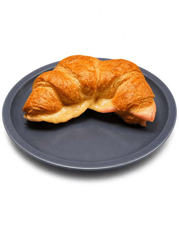 Toasted croissants with tasty cheese & tomato