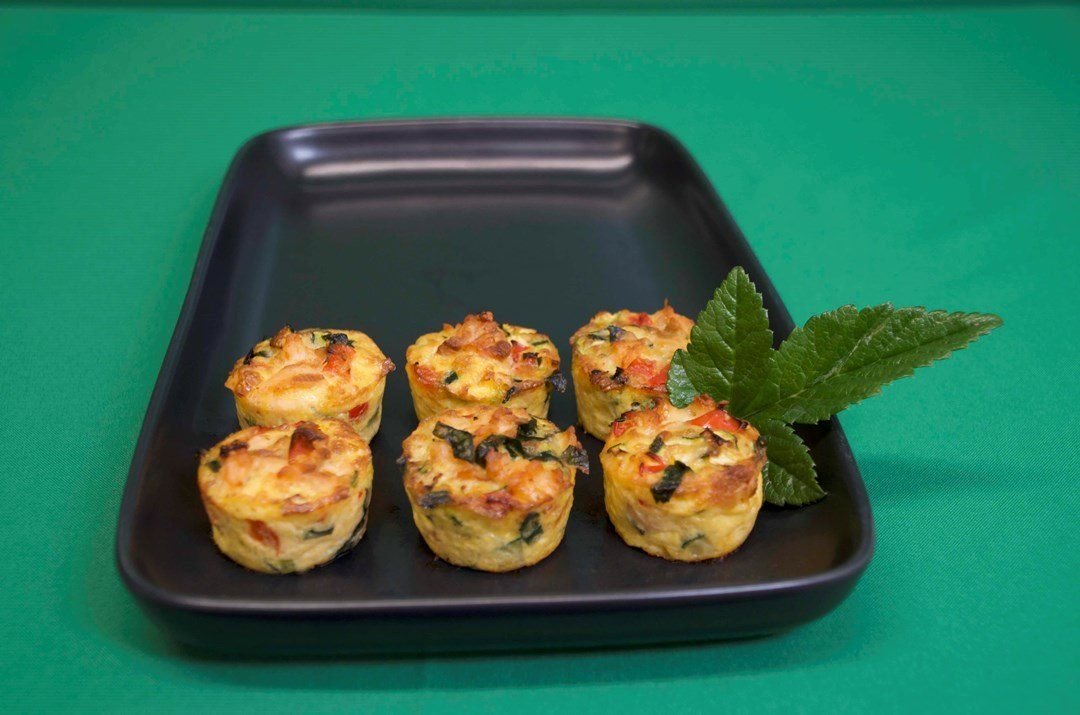 Wood smoked salmon frittata