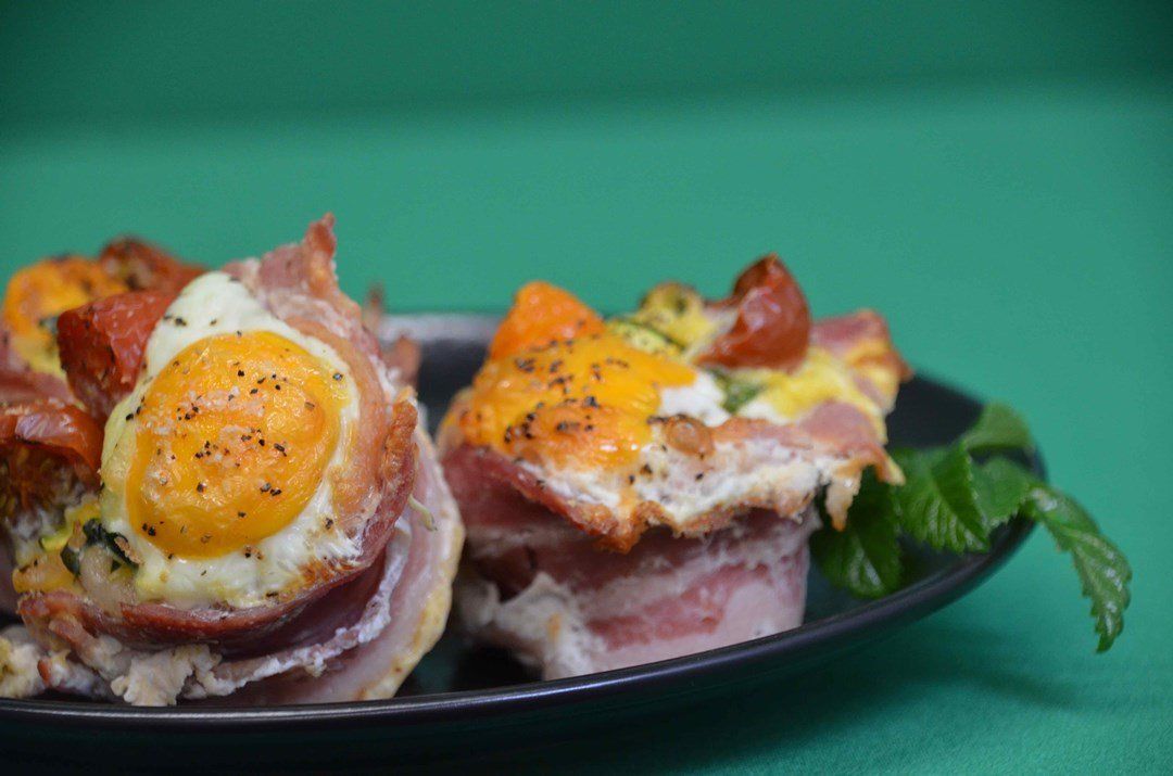 Bacon wrapped egg bites
