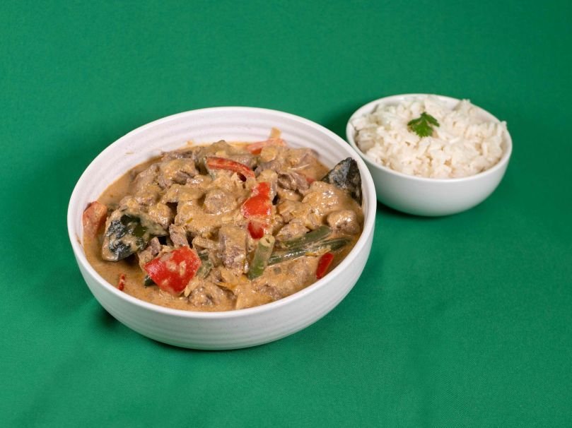 Beef Thai green curry, shared