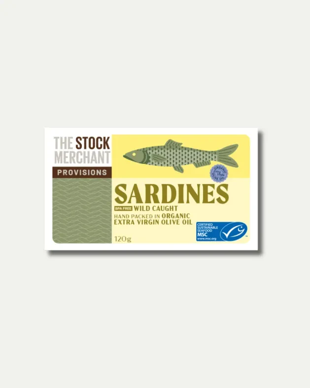 The Stock Merchant - Sardines in Organic EVOO (120g)