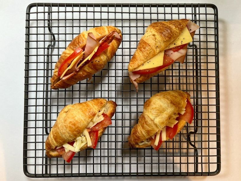 Mini croissants with savoury fillings