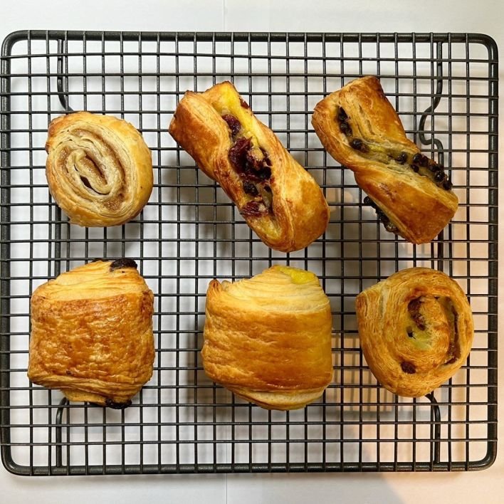Mini danishes & twists with fresh fruit platter