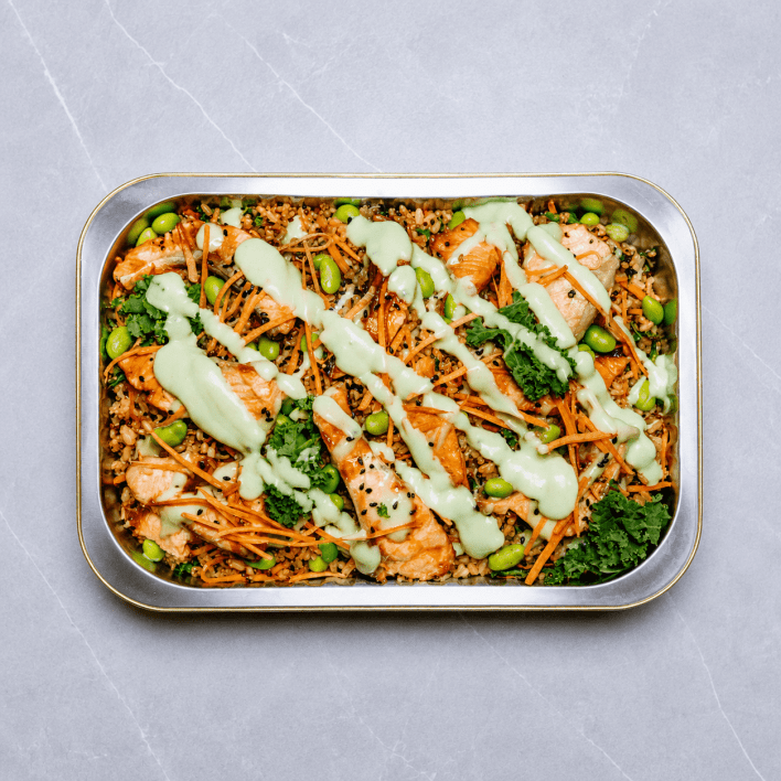 Seared Salmon Teriyaki Salad Tray