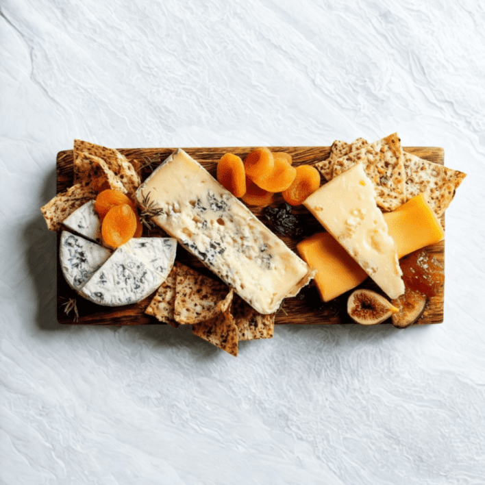 Three cheese platter with dried fruit, quince paste & lavosh - small (10 - 15 Guests)