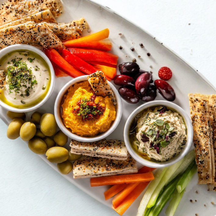 Trio of Dips with Fresh Crudites 