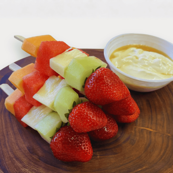 Trio of Fruit Skewers with Honey Yoghurt