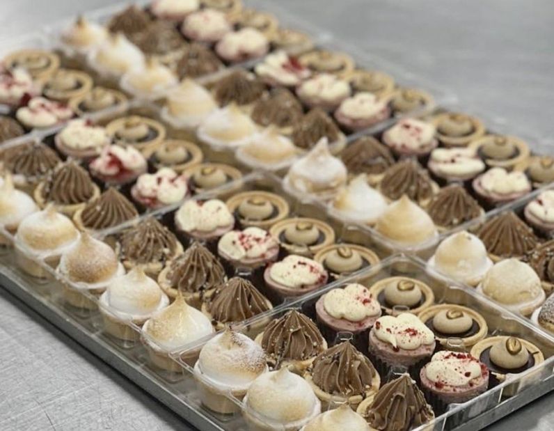 Petit Nut Friendly Gourmet Dessert Platter - Mars, Lemon Meringue, Raspberry Cheesecake, Mocha Bomb (12 piece)