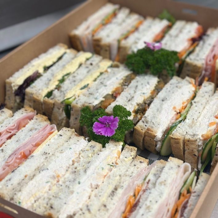 Platter - Gluten Friendly Sandwiches (10 whole sandwiches cut in half) -  with assorted GF fillings