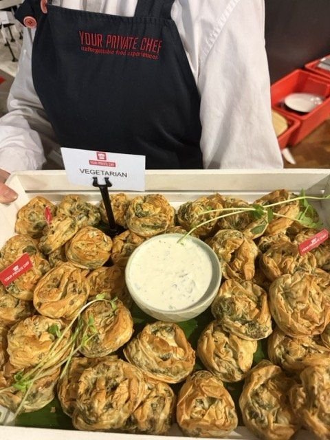 Mini Canape Spanakopita - with Tzatziki Dip
