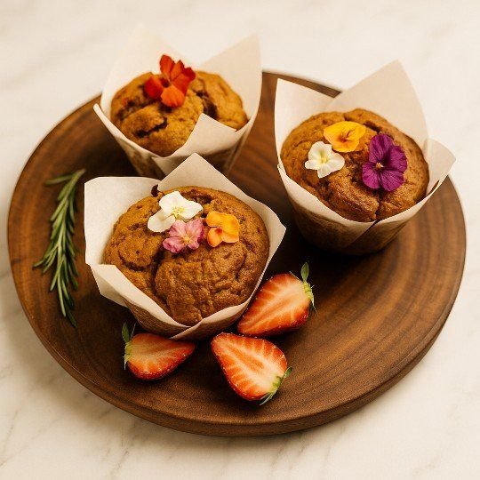 Low fat high fibre bran muffin - with walnuts & cinnamon