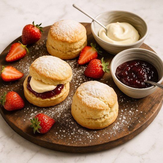 Scones - served with jam & cream (nf)