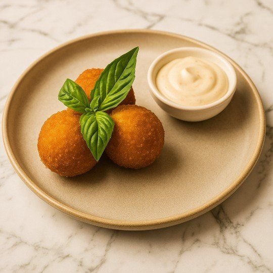 Pumpkin & goat cheese arancini with aioli (veg/nf)