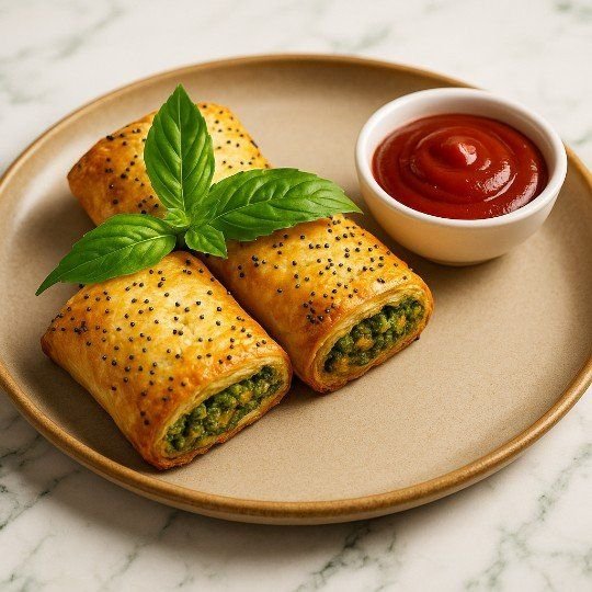 Spinach & ricotta roll w tomato sauce (nf/veg)
