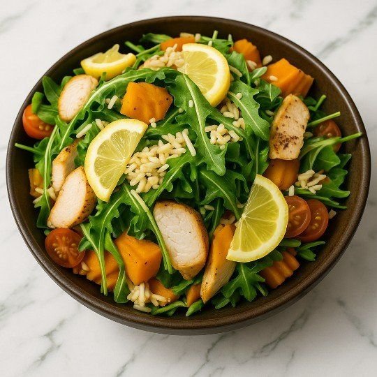 Regular Salad Platter (8-10 serves) - Lemon & herb chicken & brown rice salad (gf/df)