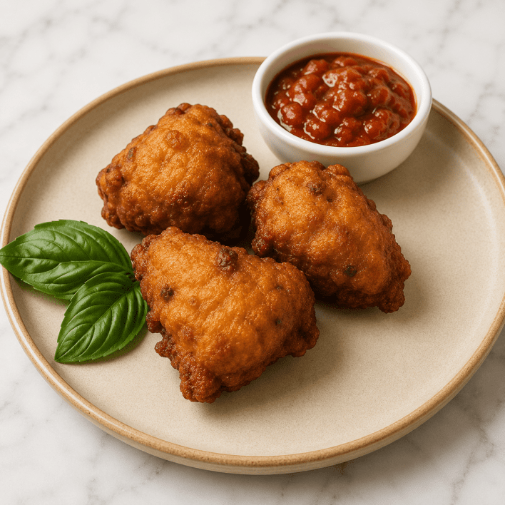 Grilled corn & zucchini fritter served with tomato relish (nf/vgn)