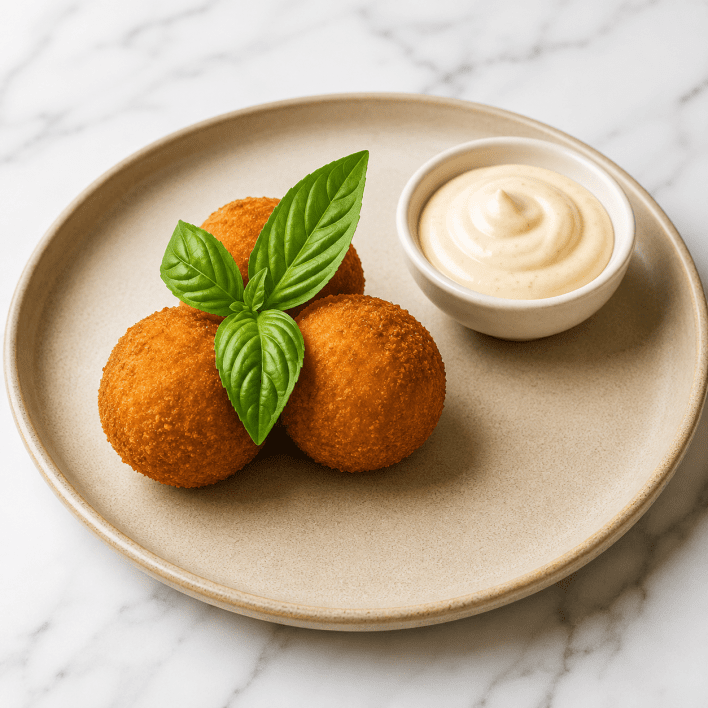 Pumpkin & goat cheese arancini with aioli (veg/nf)