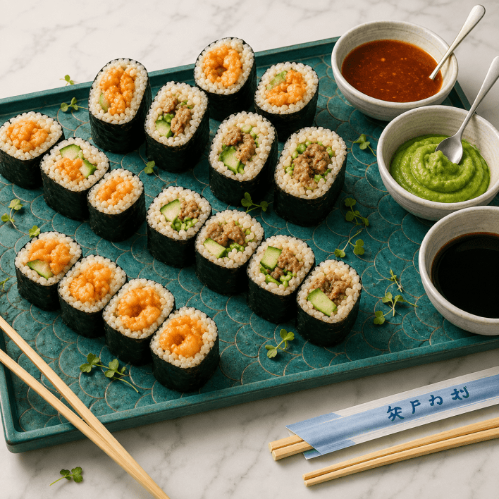 Teriyaki chicken sushi hand roll (df/nf)